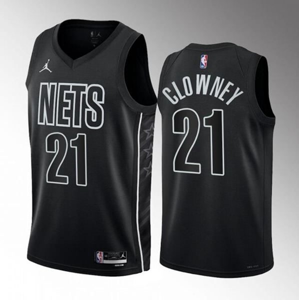 Youth Brooklyn Nets Active Player Custom Black 2023 Draft Statement Edition Stitched Jersey